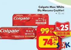 COLGATE MAX WHİTE DİŞ MACUNU ÇEŞİTLERİ 75 ML
